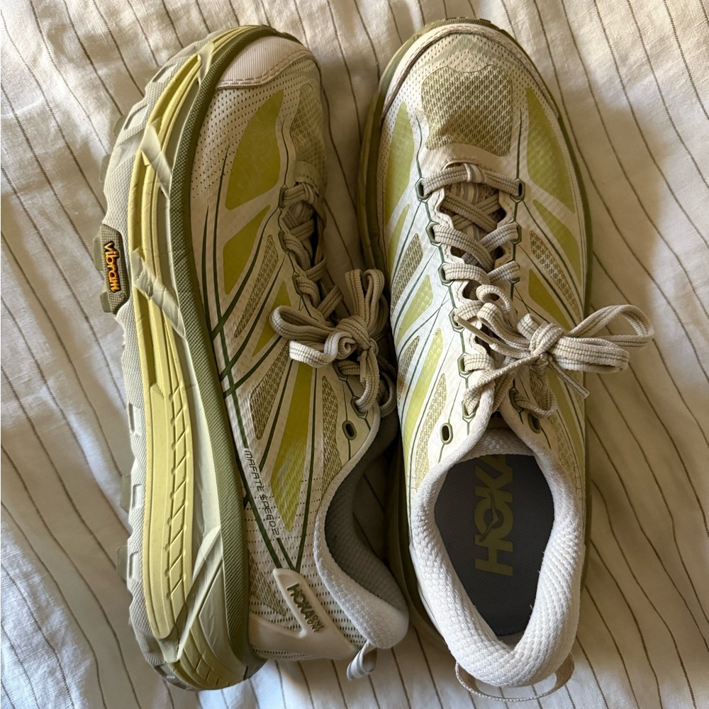 Hoka Women's Sneakers in Yellow and White